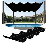 Voile Ombrage Rétractable Vague 150 x 250 cm PES, 180G M² Polyester, Toile Parasol Protection Solaire et Rayons UV Voile d'ombrage Imperméable pour Jardin Terrasse Camping, Noir