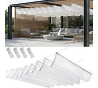 Voile Ombrage Rétractable Vague 180 x 350 cm Enroulable, Protection Solaire, Imperméable, avec Œillets, Store d'ombrage Imperméable Bâche Dombrage pour Jardins Balcons, Blanc