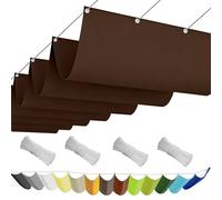 Voile Ombrage Rétractable Vague 190 x 280 cm Imperméable Respirante Toile Tendue 180G M² avec Œillets D et Cordes Voile d'ombrage Rectangulaire pour Patio Extérieur Jardin, Marron