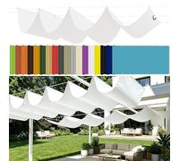 Voile Ombrage Rétractable Vague 2.3 x 3.6 m Polyester Protection UV Protection Solaire Voiles Ombrages avec Oeillets et Cordons pour Patio Jardin Terrasse, Blanc
