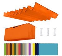 Voile Ombrage Rétractable Vague 2 x 12 m Imperméable, Rectangulaire, Protection UV Solaire, Indéchirable, Pergola de Rechange, avec Œillets, Corde pour Jardin Terrasse, Orange