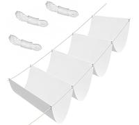 Voile Ombrage Retractable Vague 220 x 310 cm Imperméable Rectangulaire Toile Ombrage Exterieur Coupe-Vent avec Cordes de Fixation pour en Plein Air, Jardin & Terrasse, Blanc