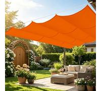 Voile Ombrage Rétractable Vague 250 x 350 cm Imperméable Respirante Toile Tendue 180G M² avec Œillets D et Cordes Voiles d'ombrage Imperméable pour Jardin Terrasse Camping, Orange