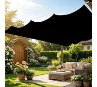 Voile Ombrage Rétractable Vague 250 x 750 cm PES, 180G M² Polyester, Toile Parasol Protection Solaire et Rayons UV Voiles d'ombrage Imperméable pour Patio Extérieur Jardin, Noir
