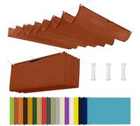 Voile Ombrage Rétractable Vague 3 x 12 m Imperméable, Rectangulaire, Protection UV Solaire, Indéchirable, Pergola de Rechange, avec Œillets, Corde pour Jardin Terrasse, Rouge Rouille