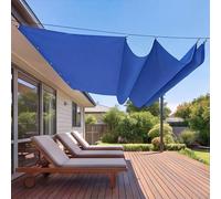 Voile Ombrage Rétractable Vague 300 x 465 cm Multi Couleur et Taille Pare-Soleil Ondulé en Forme Protection Protection UV pour Toit de Terrasse, Pavillon, Bleu Foncé