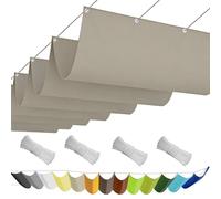 Voile Ombrage Rétractable Vague 320 x 1000 cm PES, 180G M² Polyester, Toile Parasol Protection Solaire et Rayons UV Voiles d'ombrage Imperméable pour Patio Extérieur Jardin, Kaki