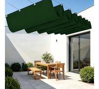Voile Ombrage Rétractable Vague 350 x 220 cm Toile Imperméable Imperméable Toile Ombrage Exterieur Multi Couleur Taille Toiles pour Patio Jardin Terrasse Extérieur Balcon, Vert Foncé