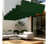Voile Ombrage Rétractable Vague 450 x 400 cm Toile Imperméable Voile d'ombrage Imperméable Carré Multi Couleur Taille Toiles pour Patio Balcon Jardin Terrasse Extérieur, Vert Foncé