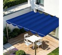 Voile Ombrage Rétractable Vague 450 x 680 cm avec Protection UV Voile Ombrage Multi Couleur Taille Toiles pour Patio Jardin Terrasse Extérieur, Sable, Bleu Foncé