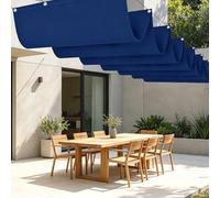 Voile Ombrage Rétractable Vague 500 x 440 cm avec Protection UV Filet d'ombrage Multi Couleur Taille Toiles pour Patio Jardin Terrasse Extérieur Balcon, Bleu Foncé