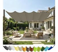 Voile Ombrage Rétractable Vague 60 x 700 cm Imperméable Respirante Toile Tendue 180G M² avec Œillets D et Cordes Voile d'ombrage Imperméable pour Patio Extérieur Jardin, Kaki