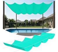 Voile Ombrage Rétractable Vague 60 x 700 cm PES, 180G M² Polyester, Toile Parasol Protection Solaire et Rayons UV Voile d'ombrage Imperméable pour Jardin Terrasse Camping, Bleu Ciel