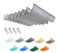 Voile Ombrage Rétractable Vague 80 x 220 cm Enroulable, Protection Solaire, Imperméable, avec Œillets, Store d'ombrage Voiles d'ombrage Rétractable pour Jardins Balcons, Gris Clair