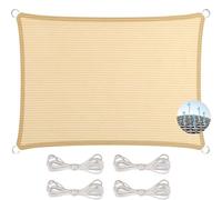 Voile Ombrage Toile 160 x 320 cm, Perméable Une Résistant et Respirant, Anti-Âge, Tissu d'ombrage Toile d'ombrage, pour Terrasse, Balcon, Jardin, Beige