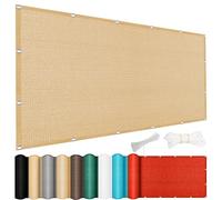 Voile Ombrage Toile Respirant 260 x 350 cm, HDPE Respirant - Protection Solaire - UV Protection, Bâche Dombrages Voiles Solaire Pare-Soleil, pour Plein Air, Jardin & Terrasse, Balcon, Jaune Sable