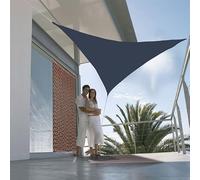 Voile d'ombrage triangulaire - JARDILINE - 140 g/m² - Anneaux en acier galvanisé - 3 x 3 m - Gris bleuté