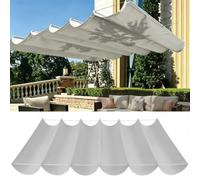 Voile Ombrage Vague Rétractable 200 x 350 cm Protection UV 98% Imperméable Toile PES Résistant, Filet d'ombrage Extérieur Cordes de Fixation et avec Œillets pour Patio, Gris Clair