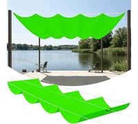 Voile Ombrage Vague Rétractable 220 x 200 cm Imperméable Respirante Toile Tendue 180G M² avec Œillets D et Cordes Voiles d'ombrage Imperméable pour Jardin Terrasse Camping, Vert Clair