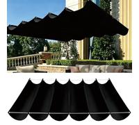 Voile Ombrage Vague Rétractable 240 x 490 cm Protection UV 98% Imperméable Toile PES Résistant, Filet d'ombrage Extérieur Cordes de Fixation et avec Œillets pour Patio, Noir