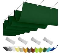 Voile Ombrage Vague Rétractable 250 x 450 cm Imperméable Respirante Toile Tendue 180G M² avec Œillets D et Cordes Voile d'ombrage Rectangulaire pour Patio Extérieur Jardin, Vert Foncé