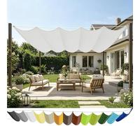 Voile Ombrage Vague Rétractable 250 x 700 cm PES, 180G M² Polyester, Toile Parasol Protection Solaire et Rayons UV Voile d'ombrage Imperméable pour Jardin Terrasse Camping, Blanc