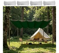 Voile Ombrage Vague Rétractable 250 x 850 cm Imperméable Respirante Toile Tendue 180G M² avec Œillets D et Cordes Voile d'ombrage Imperméable pour Patio Extérieur Jardin, Vert Foncé