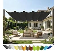 Voile Ombrage Vague Rétractable 250 x 900 cm PES, 180G M² Polyester, Toile Parasol Protection Solaire et Rayons UV Voiles d'ombrage Imperméable pour Patio Extérieur Jardin, Gris Foncé