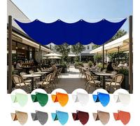 Voile Ombrage Vague Rétractable 280 x 250 cm PES, 180G M² Polyester, Toile Parasol Protection Solaire et Rayons UV Voile d'ombrage Imperméable pour Jardin Terrasse Camping, Bleu Foncé