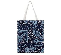 Voile Points Tote Bag En Toile Femme Sac À Main Grand Sac À Bandoulière Pour Voyage Shopping 38×46cm