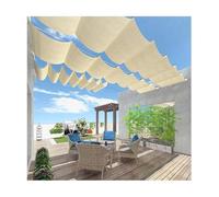 Voile rétractable en forme de U pour pergola - Auvent extérieur pour tonnelle, terrasse, jardin, terrasse (1,6 m x L : 9 m)