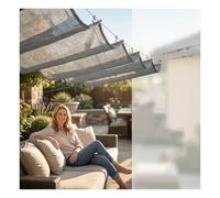 Voile rétractable,Toile de Toit,ergola Ombre PEHD - Perméable à l'eau - Protection Solaire - Tente avec kit de Montage, pour terrasse extérieure Maison(W1.8*L11m/W5.90*L36.08ft)