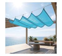 Voile rétractable, Toile de Toit,Pergola Ombre HDPE Perméable à l'eau - Protection Solaire - Tente avec kit de Montage,pour terrasse extérieure Maison Verre(W1.2*L20m/W3.93*L65.62ft)