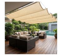 Voile rétractable Toile de Toit Pergola - Ombre - PEHD - Protection Solaire ，Installation Facile， Tente avec kit de Montage pour terrasse extérieure Maison(W1.1*L7m/W3.60*L22.96ft)