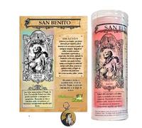 Voile Saint Benoît avec médaille rituelle pour la protection et les demandes de santé du corps et de l'âme bougie contre le mal des yeux
