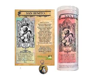 Voile Saint Benoît avec médaille rituelle pour la protection et les demandes de santé du corps et de l'âme bougie contre le mal des yeux