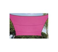 Perel Voile d'ombrage carrée 3,6 x 3,6 m polyester 160 g/m² 4 anneaux inox imperméable fuchsia
