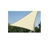 Perel Voile d'ombrage, Toile ombrage, Toile extérieure terrasse, perméable, Respirant, Protection Contre UV, 3 Anneaux en O en Acier Inoxydable, 5 x 5 x 5 m, 180 g/m², PEHD, Triangulaire, Champagne