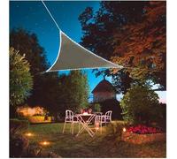 Voiles D’ombrage Triangle Pliable Imperméable Voile D’ombrage Voile De Patio Couverture De Patio Voile Grise avec Kit D’Installation Lumière Solaire LED Et Tissu, Grey, 2x2x2m