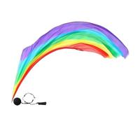Voiles de danse du ventre - Écharpe en soie Poi Streamer | Ruban drapeau coloré | Voile de soie élégant aux couleurs progressives pour la pratique des arts fluides, le culte, accessoire de performance