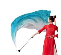 Voiles de danse en soie, drapeaux de danse avec boules | Culte coloré, voile de ventre dégradé Poi pour église, scène, spectacles tribaux