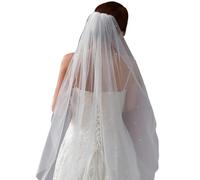 Voiles de mariage monocouche avec en, White | Voiles de mariée romantiques avec cristaux scintillants, accessoires de photographie pour cérémonie de mariage