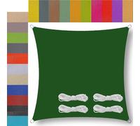 voiles d'ombrage 1.5x2m pour Patio Anti 95% UV avec Corde Libre Voile d'ombrage ajourée pour terrasse Patio Jardin Balcon extérieur Vert foncé Rectangulaire