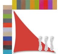 voiles d'ombrage 3.6x3.6x5.1m Imperméable en 185g/㎡ Polyester Anti 95% UV Voile d'ombrage Potager pour Patio Jardin terrasse extérieur Camping Rouge Triangulaire Triangle