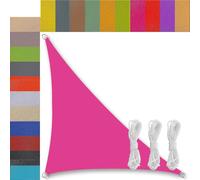 voiles d'ombrage 3.6x3.6x5.1m pour Patio Imperméable 185g/㎡ Tissu PES Toile imperméable pour Balcon Patio terrasse Jardin extérieur Rose Triangulaire Triangle