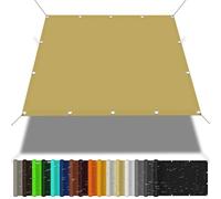 Voiles d'ombrage 70 x 100 cm Robuste et Stable, Anti UV, Imperméable, Voile d'ombrage Carré Balcon Couverture avec Oeillets et Cordons pour Pergola/Patio Lawn/Carport, Jaune Sable