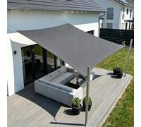 Voiles D'ombrage Imperméable 4.3x8.2M Voile Ombrages Rectangulaire avec Oeillets et Cordons UV Protection Toile Ombrage Exterieur pour Patio Terrasse Jardin Balcon Pergola Extérieur - Gris foncé