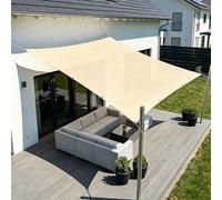 Voiles D'ombrage Imperméable 4.3x8.2M Voile Ombrages Rectangulaire avec Oeillets et Cordons UV Protection Toile Ombrage Exterieur pour Patio Terrasse Jardin Balcon Pergola Extérieur - Beige