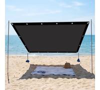 Voiles d'ombrage Imperméable 475 x 625 cm Multi Couleur et Taille Imperméable Bache Ombrages Protection UV pour Jardin Extérieur Terrasse Cour, Noir