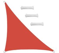 Voiles d'ombrage pour Patio Triangulaire Rectangulaire Voile d'ombrage avec Corde Libre Imperméable Résistant UV98% pour Jardin Terrasse Camping Piscine Extérieur Balcon 3x3x4.25m Rouge